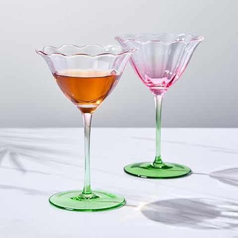 Blossom Pink Flower Coupe Glasses by Khen Cover
