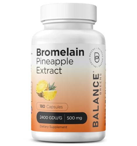 Balancebreens BB/BPE/180 Bromelain 500Mg, 180 Capsules - Pineapple Extract Digestive Enzyme - Supports Digestion And Joint Support Supplement cover
