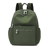 Tanweibago Mini mochilas femininas de nylon, pequenas 11L, mochilas femininas, casuais, leves, compras, viagens, mochila, Verde militar, tamanho nico