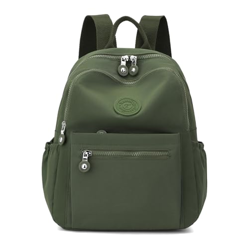 Image of Tanweibago Mini Nylon Women Backpacks,11L Small Ladies backpacks Casual Lightweight Women Shopping Travel Daypack (Army Green)