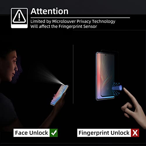 Amleute 【3 Pack】 Compatible for Samsung Galaxy A71/A72 Privacy Screen Protector,9H Tempered Glass,Full Coverage,Anti Spy Film【Not Support Fingerprint Unlock】 by Amleute - Image 7