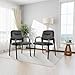 Elevon Waiting Room Chairs No Wheels Set of 4, Leather Stationary Office Reception Guest Chair with Padded Arms for Elderly Desk Conference Room Lobby Table Side Salon