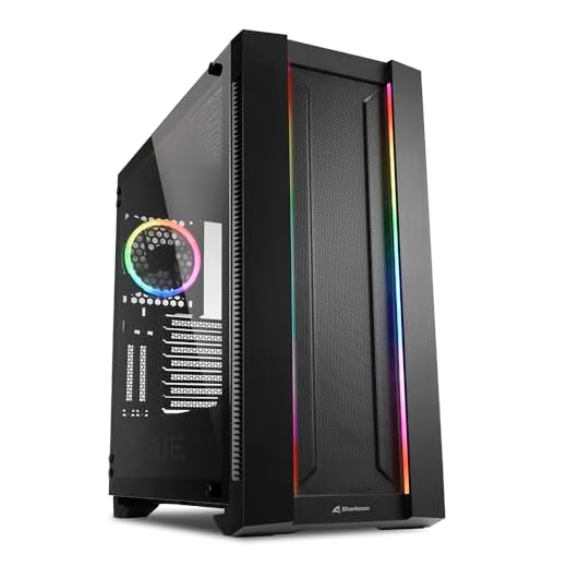 Sharkoon Elite Shark CA200M, PC-Gehäuse, ARGB, 8-Fach RGB-Steuerung, klassischer und vertikaler Grafikkarteneinbau