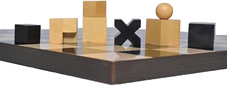 Miniatura 4 de Juego de ajedrez de madera - Reproducido 1923 Josef Hartwig Bauhaus Modelo Piezas de ajedrez únicamente Ebonizado (teñido) Boj - Madera maciza