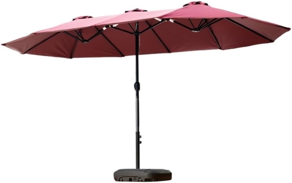 Outdoor Parasol Double-Sided Patio Umbrella Outdoor Garden Extra Large Waterproof Twin Umbrellas with Crank and Wind Vents Patio Garden Umbrella(D)