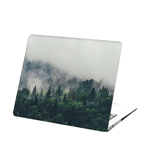 Laptop Case Compatible with New MacBook Air 13 inch with Retina Display & Touch ID 2020 2019 2018 Release Model A1932 A2179 A2337 M1, Color Printing Plastic Hard Shell Case Cover, Misty Forest