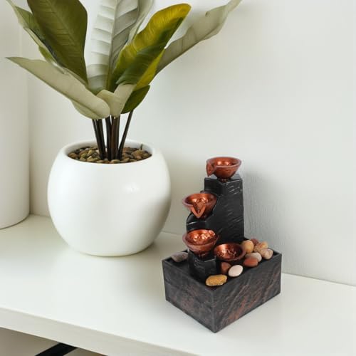 Fuente de mesa de interior compacta con cascada decorativa de agua de material hips 7