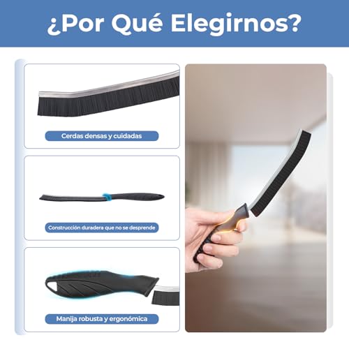 Cleangor Cepillo para Limpiar Juntas, Cepillo Limpieza Hogar y Mango Ergonómico, Cepillos Cerdas Duras, Cepillos de Limpieza de Grietas para Duchas, Cocinas, Inodoros (6, Negro) - imagen 6