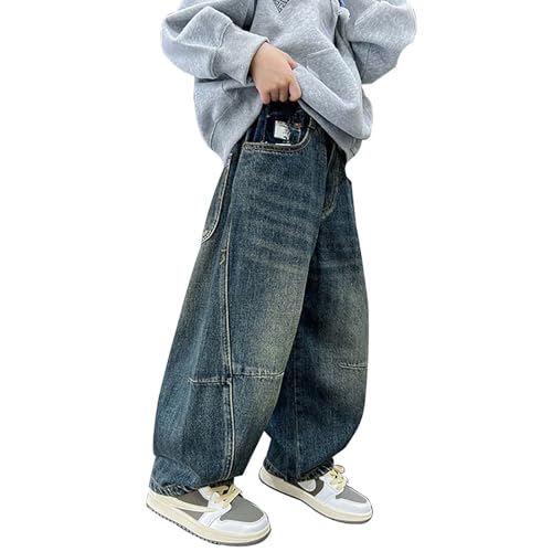 Jean baggy garçon style hip hop Y2K blanc délavé 4-5 ans pour l'été