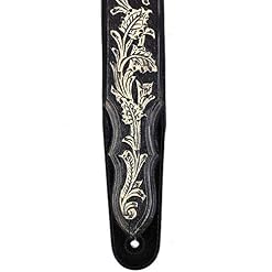 Onyx KH-02-BLK Sangle de guitare rembourrée en cuir sculpté à la main avec outils traditionnels Western Walker… - Les Beatles, Paul McCartney, John Lennon, RIngo Starr, George Harrison Onyx KH-02-BLK Sangle de guitare rembourrée en cuir sculpté à la main avec outils traditionnels Western Walker… – Image 4