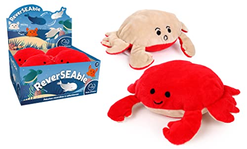 DODO D'AMOUR - Peluche Reversibile Doppio Faccia - Espressione - 206931 - Rosso - Granchio - Peluche - Giocattolo - Emozione - Umore - 25 cm x 17 cm - A Partire dai 18 Mesi.