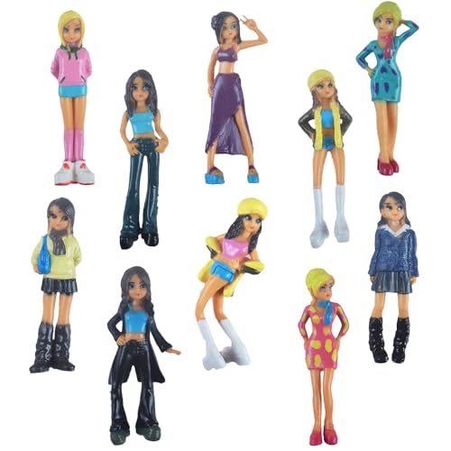 NWFashion 10pcs Model Trains Fashion US Girls Figures 1:50 O Scale Painted Figures cenery Layout Landscape