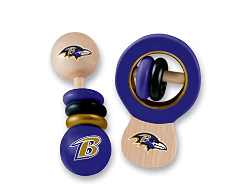 BabyFanatic Wood Rattle 2 Pack - NFL Green Bay Packers - Officially Licensed Baby Toy Set