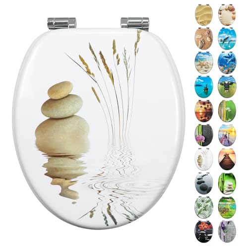 Fanmitrk WC Sitz mit Absenkautomatik, Hochwertiger Toilettendeckel Stabil und Wackelt Nicht, MDF Holzkern Klodeckel, Einfache Montage Toilettensitz, viele Schöne Motive (Steinblatt) Fanmitrk WC Sitz mit Absenkautomatik, Hochwertiger Toilettendeckel Stabil und Wackelt Nicht, MDF Holzkern Klodeckel, Einfache Montage Toilettensitz, viele Schöne Motive (Steinblatt)