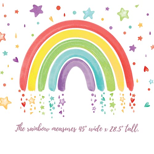Papakit Large Rainbow Wall Decal Vinyl Stickers | Nursery Baby Child Kid Teen Bedroom Living Room Office Decor | Creative Art Design Pattern | Safe Removable Adhesive #TOP3
