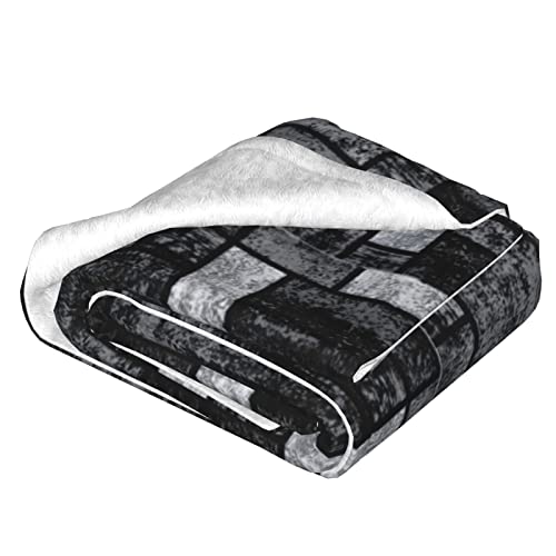 Couverture en peluche imprimé gris 152x127 cm pour lit et canapé