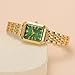 Top Plaza Watch for Women Men Casual Simple Bracelet Watches(Gold-Green Dial)