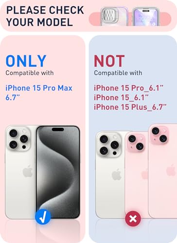 Image of i-Blason Cosmo Mag for iPhone 15 Pro Max Case with Camera Cover Stand, [Compatible with MagSafe] Slim Stylish Full-Body Protective Case with Built-in Screen Protector (Wave)