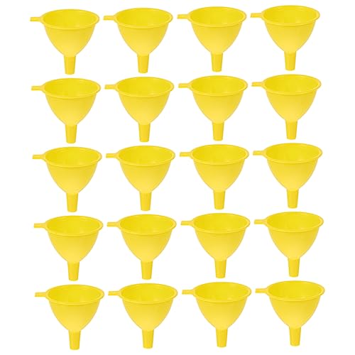 VINTORKY 25pcs Science Experiment Funnel Tiny Bottles Liquid Makeup Funnel Powder Funnel Bottle Filling Funnel Perfume Funnel Multi-use Funnel Oil Funnels Small Funnels Yellow Plastic