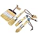 1st Place Chalk & Wax Natural Bristle Brush Set - Round Brush, 2 Piece Brush Set & 4" Flat Brush - (4 Brushes)