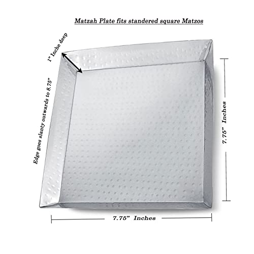 Passover Seder Complete Set Hammered Vienna Collection - Includes Seder Plate, Matzah Tray, Elijah Cup With Saucer, Kiddush Cup, Square Matzo Cover & Afikoman Bag Passover Decorations By Zion Judaica #TOP5