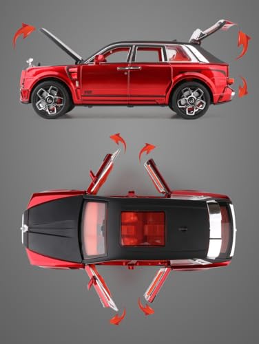 Modelo de auto Rolls-Royce Cullinan 1:24 rojo miniatura 6