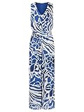 Poches latérales APART Combinaison en mousseline de soie douce avec imprimé intégral, bleu roi/crème, 46