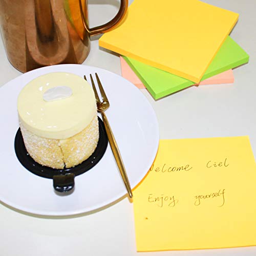Image of Vanpad Sticky Notes 4x4 in Bright Stickies Colorful Super Sticking Power Memo Pads Strong Adhesive 6 Pads /Pack 72 Sheets /pad
