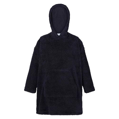 Kids Cosy Borg Fleece Oversized Hoodie Poncho - Navy - 3-5 Yrs3