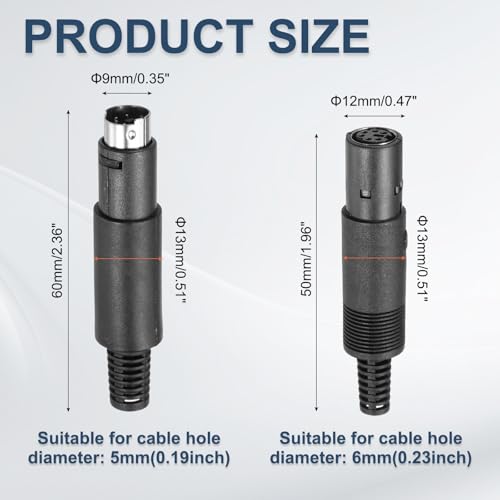 Set 2 Conectores Socket S-Video DIN Mini 6 Pines miniatura 2