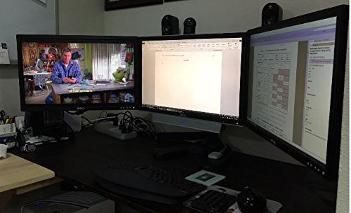 Easymountlcd Ezm Articulating Heavy-Duty Triple Monitor Mount Stand Free Standing With Grommet Mount Option Up To 24" (002-0033) #TOP5