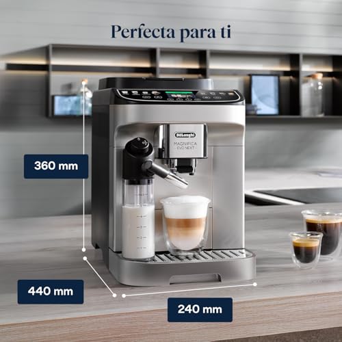 De’Longhi Magnifica Evo Next – Perfetto Cafetera Superautomática, LatteCrema Jarra de leche automática, 13 Bebidas One-Touch, Pantalla Táctil a Color,Plata y Negro (ECAM312.80.SB) - imagen 8
