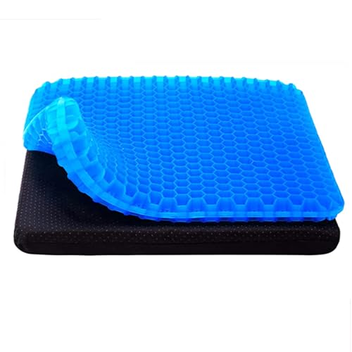 KUIZHEN Gel Seat Cushion, 40 x 35 x 3 cm Honeycomb Cushion, Breathable Soft Sitter Cushions, Double Thick Gel Cushions for Sitting for Car Office Home Wheelchair&Chair