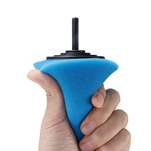 Cono Lucidante Per Auto In Schiuma 1/4'' 6mm - Tampone A Cono Per Lucidatura Ruote, Spugna Per Trapano, Cura Della Carrozzeria, Colore Blu