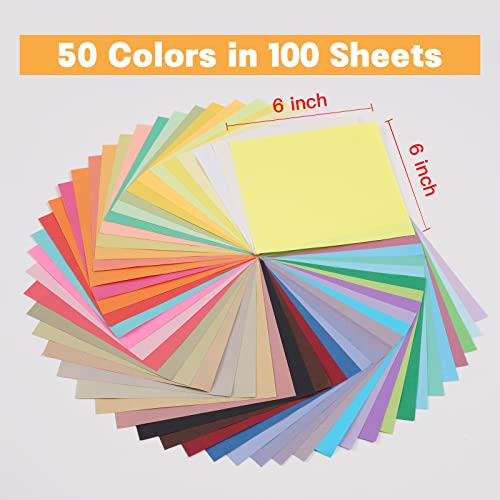 Kyteazr KY1805 Origami Paper 50 Colors 100 Sheets 6 Inch X 6 Inch thumb #1