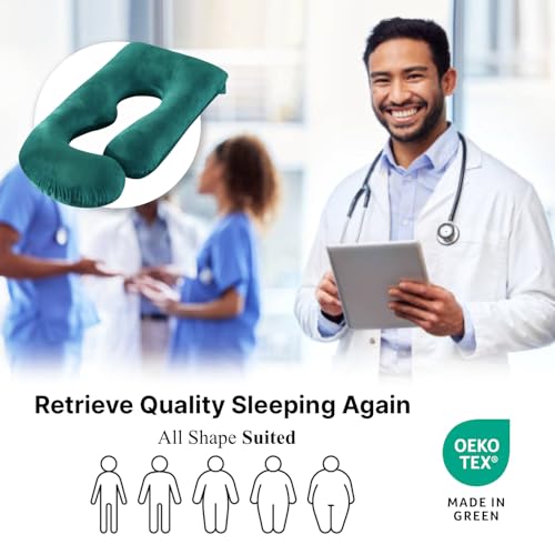 Image of ALLOPERA Pregnancy Pillow, Full Body Maternity Pillow 57 inch, with Removable Washable Cover - Sleep Support for Legs, Back, Neck, Shoulder, HIPS, Belly, Velvet Cover (Dark Green)
