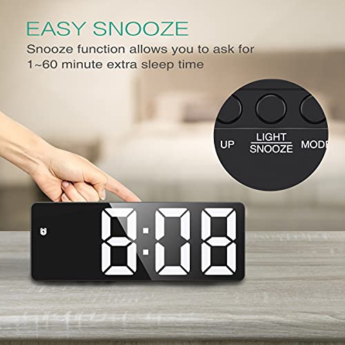 Oria Digital Clock, Led Alarm Clock, 6.5Inch Large Display Led Clock With Snooze, Usb Charging Ports, 3 Adjustable Brightness Suitable For Bedroom, Office #TOP2