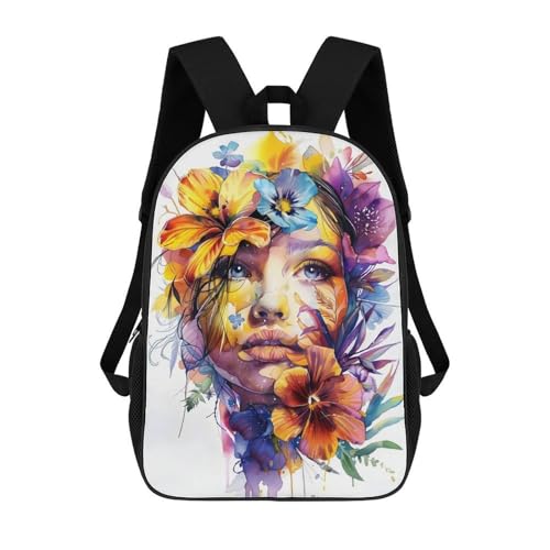 Sacs à dos scolaires imprimés en 3D fleurs motif aquarelle