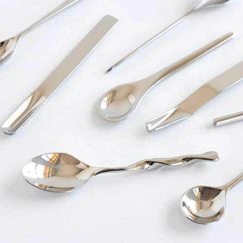 Officina Alessi Set of 8 Assorted Coffee Spoons, Silver