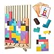 Holzpuzzle Tetris, Lernspielzeug, Montessori-Spiele 3 4 5 6 Jahre, Intelligenz Jigsaw, Gehirn Spielzeug, bunt, geometrische Blöcke Tetris, Geschenk für Kinder