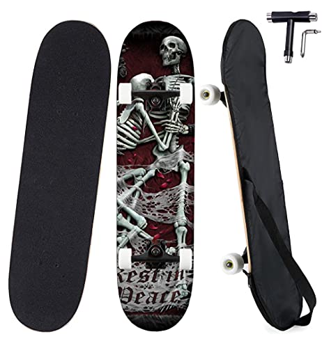 80 x 20 cm Plein de Planche à roulettes complète Débutant Double Rushing Cover