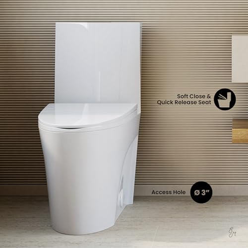 Image of St. Tropez One-Piece 14 inch Rough-in 1.1 /1.6 GPF Dual Top Flush Elongated Toilet in Glossy White