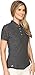 adidas Golf Women's Cotton Hand Stripe Polo Shirt, Black/Black Heather, Medium