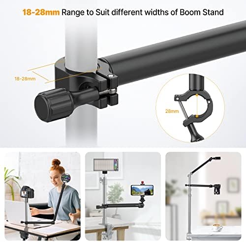 VIJIM LS04 Flexible Arm Auxiliary Holding Arm, Detachable 2-Section Magic Arm for Any Camera Desk Mount, Cameras, Lights and More, Multi Mount Accessory