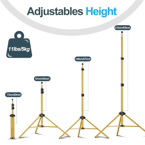 Image of EMART 7Ft Light Stand for Photography, Speedlight, Softbox 2 Pack-Gold