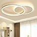 BLMYL 36W LED Plafoniera, Lampada Da Soffitto Semplice Moderna Due Cerchi, 3000K Luce Calda, Adatta Per Soggiorno 8~15㎡, Camera Da Letto, Plafonieras Per Cameretta, L55cm * L40cm * H6cm