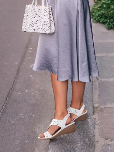 SWQZVT Wedge Sandals Women Dressy: Summer Low Wedges Comfort Sandal - Comfortable Strappy Casual Womens Sandals4