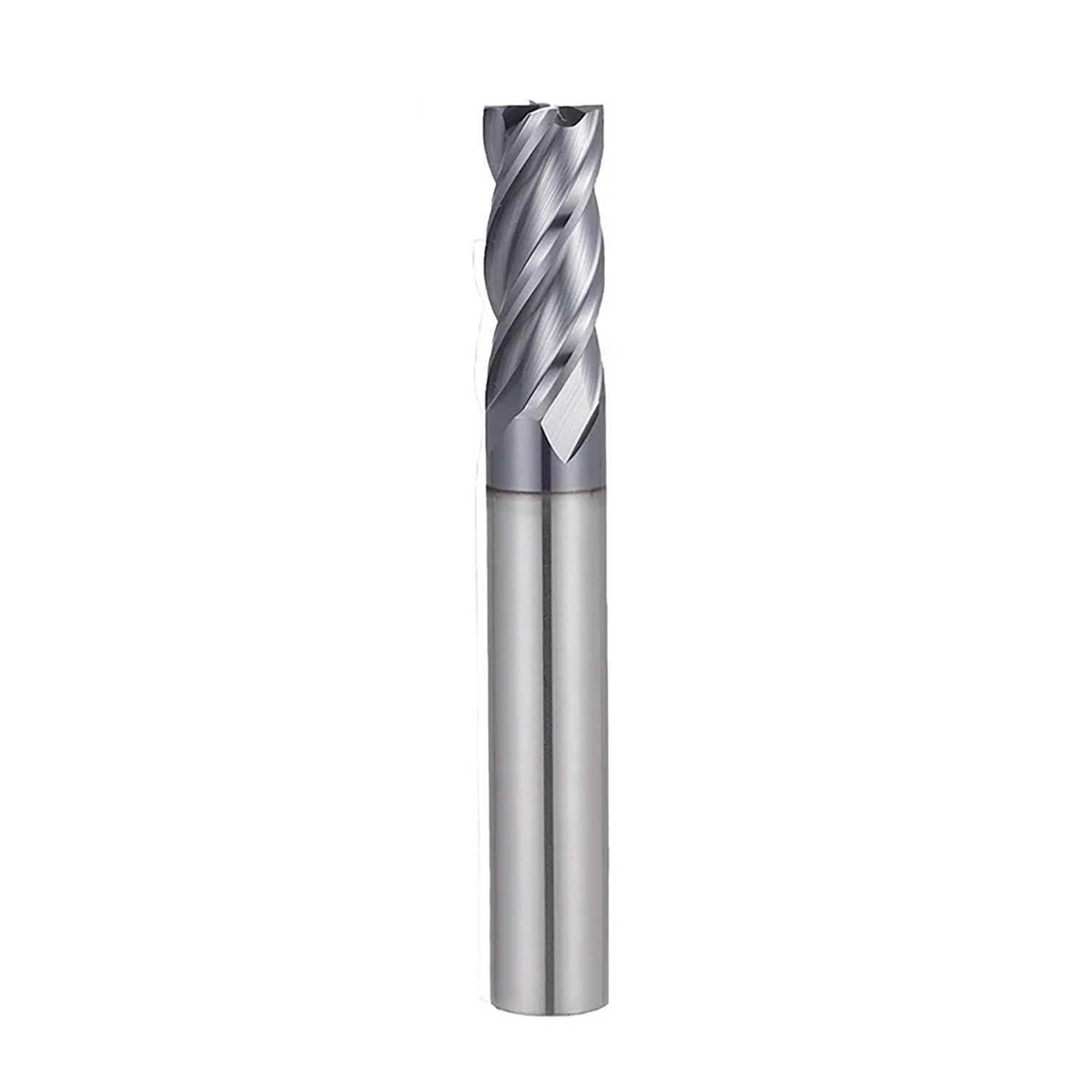 HRC50 55 65 8mm 10mm Shank CNC Carbide End Mills 2 3 4 Flute Tungsten Machine Milling Cutter Tools Metal Key Seat Face Router Bit(D12XD12X75,HRC50 4Fluts)