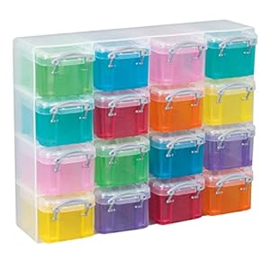 Really Useful Box 16×0.14 Litre Plastic Storage Box Organiser Clear & Assorted