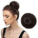 Clip in Hair Bun Donut Chignon Extension Dark Brown Ballerina Synthetic Hairpieces Updo Hair Piece For Women Gril Lady Q3&6